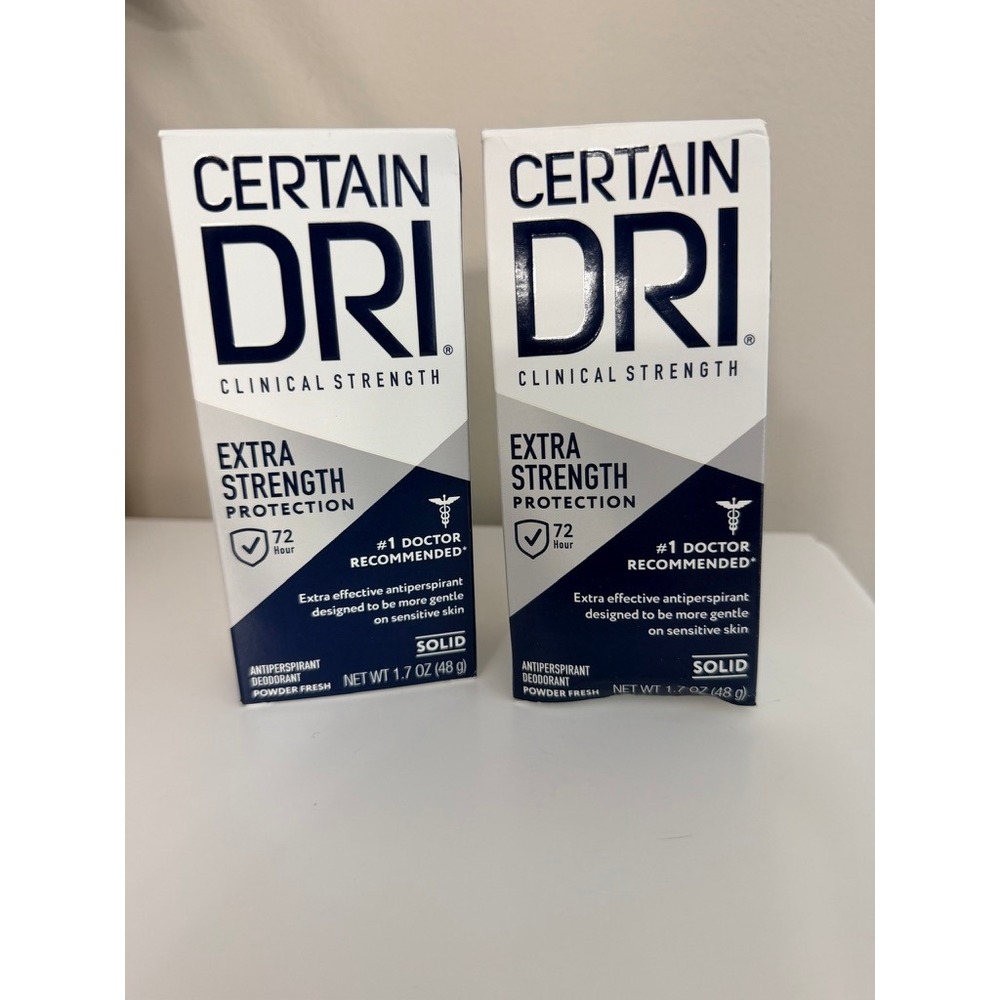 Certain Dri Antiperspirant Deodorant Unisex 1.7oz Powder Fresh 2 Pack NWT